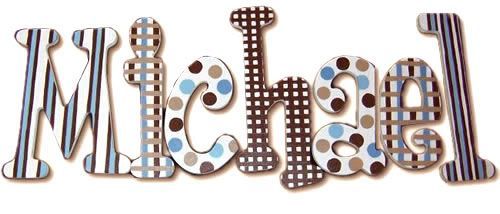 Blue Brownie Hand Painted Wall Letters