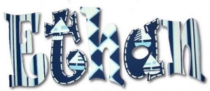 Blue Boats Hand Painted Wall Letters