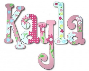 Pink Daisy Garden Too! Hand Painted Wall Letters