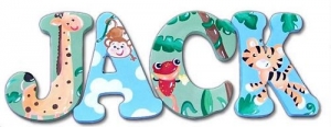 Rainforest Friends Hand Painted Wall Letters