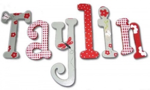 Taylin Flowers and Butterflies Hand Painted Wall Letters