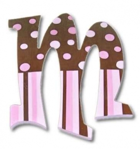 Pink Chocolate Dots Hand Painted Wall Letters