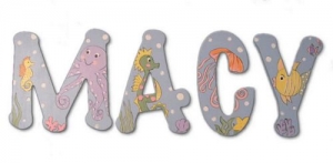 Underwater Dreaming Hand Painted Wall Letters