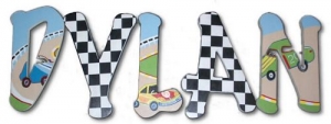 Time to RACE! Hand Painted Wall Letters