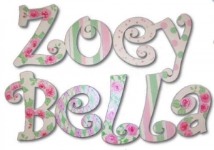 Roses for Zoey Hand Painted Wall Letters