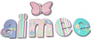 Aimee Butterflies Hand Painted Wall Letters