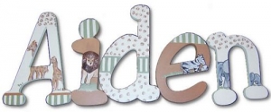 African Safari Hand Painted Wall Letters