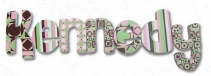 Modern Pink Mocha Hand Painted Wall Letters