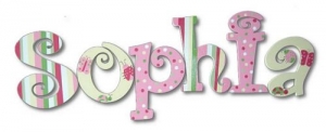Fun and Girly 2 Hand Painted Wall Letters