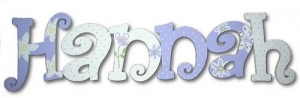 Lavender Floral Hand Painted Wall Letters