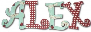 Ladybugs n Dragonflies Hand Painted Wall Letters