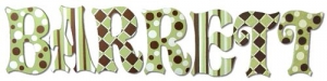 Sage and Brown Hand Painted Wall Letters