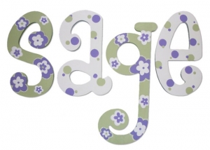 Lavender Sage Painted Wall Letters