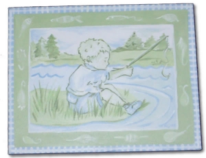 Canvas Paintings - Boy Fishing