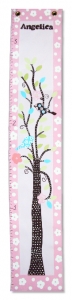 Painted Canvas Growth Chart - Birds in Tree