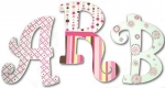 Pink Chocolate Bubbles Hand Painted Wall Letters