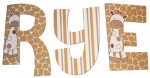 Snickerdoodle Giraffe Painted Wall Letters